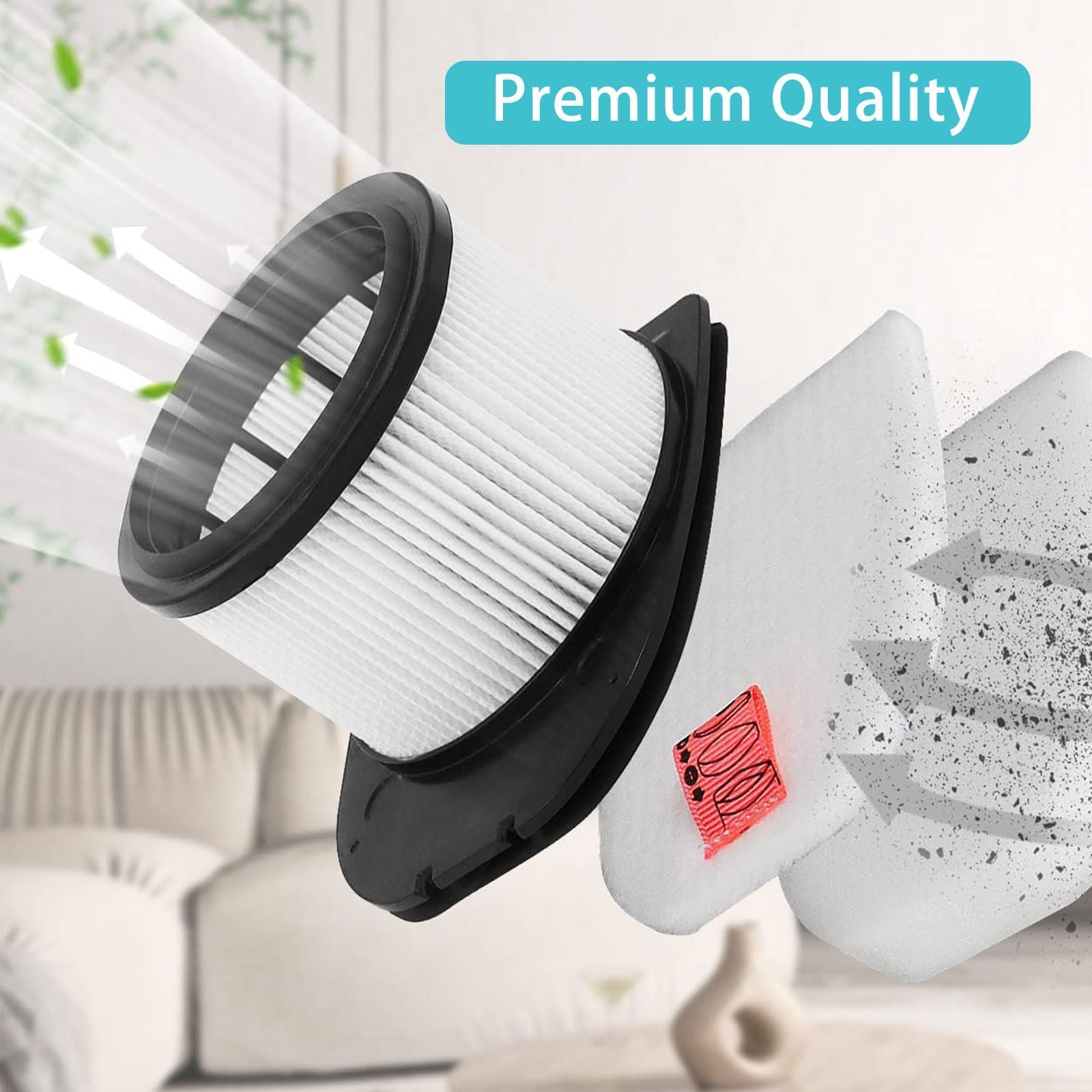 IZ862H Filtre de rechange pour aspirateur sans fil Shark IZ862H Stratos, convient pour aspirateur vertical Shark IZ862H (lot de 2 filtres HEPA, lot de 4 filtres en mousse et en feutre, lot de 2