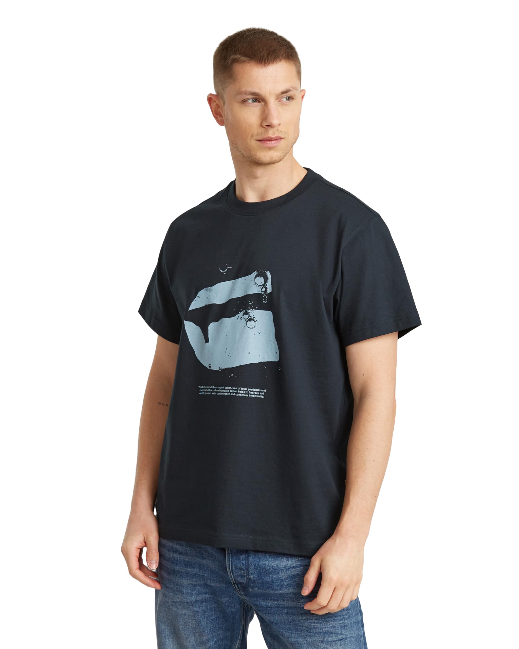 G-Star Men's Water Burger Loose T-Shirt, Blue (salute D25690-C336-C742), L