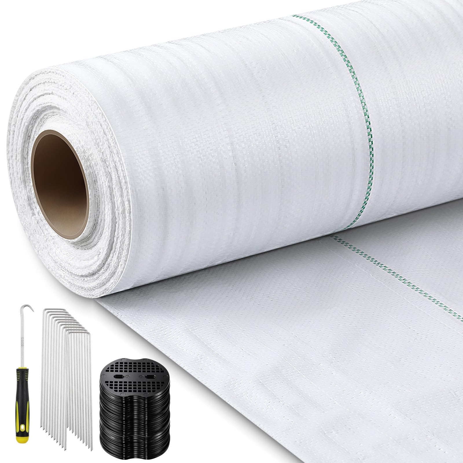 Photo 1 of SmoothNovelty 3.2 oz 4 x 300 ft White Landscape Fabric Weed Barrier