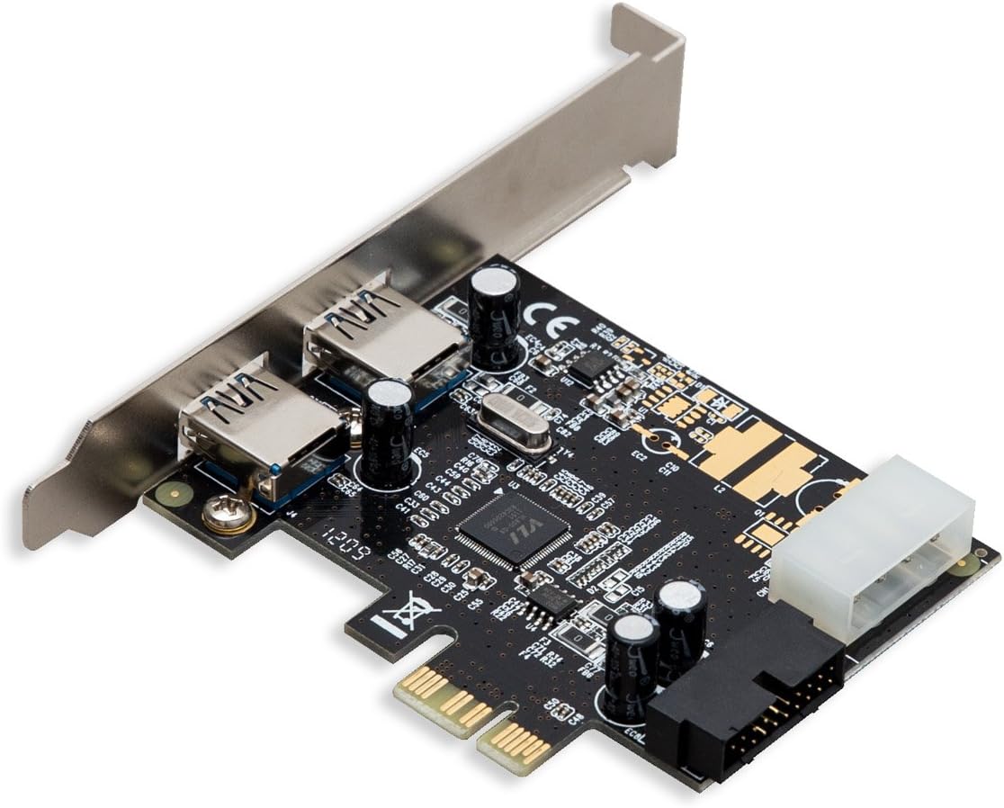 Syba SD-PEX20122 2 Port USB 3.0 with 19 Pin Header PCIe x1 Card VIA Chipset