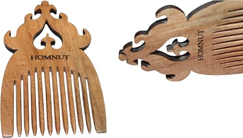 HOMNUT Unisex Sandalwood Hair Comb | 5 x 3 Inch Wooden Comb for Hair, Beard & Mo