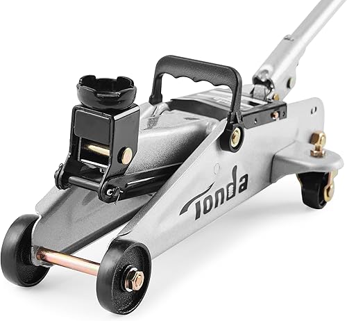 Miniatura 9 de TONDA Gato de piso, gato hidráulico portátil elevador de coche, capacidad de 2 toneladas (3,800 libras), plata