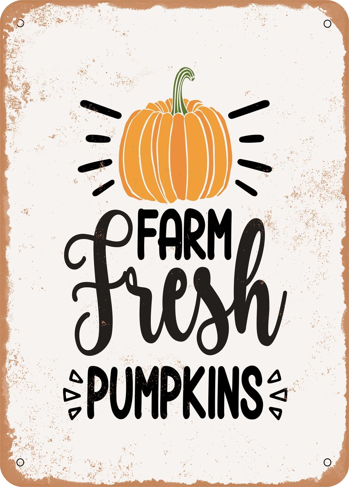 Miaomansenstore Metal Sign - Farm Fresh Pumpkins2-2 - Vintage Rusty Look Home Decor