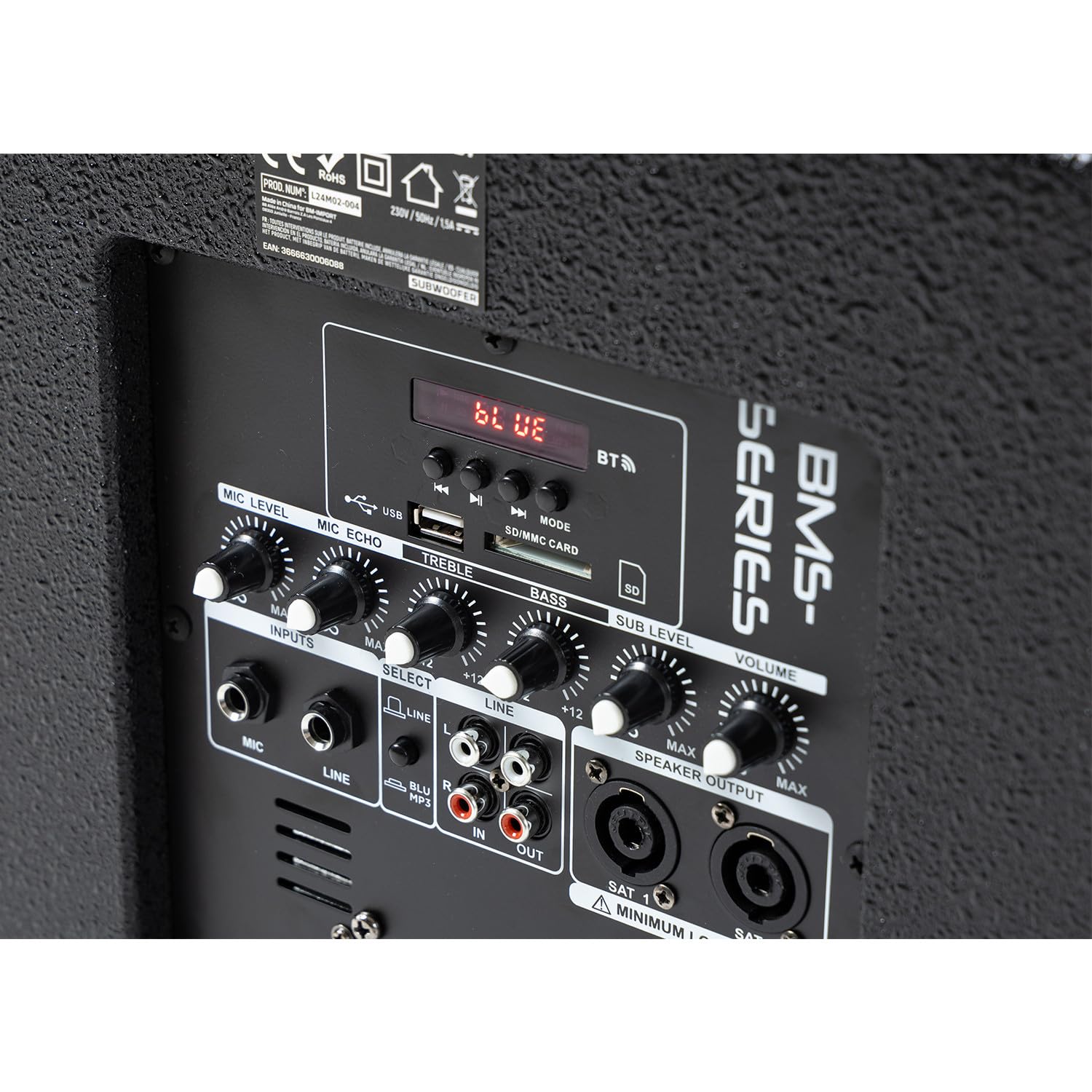 Pack Sono DJ Complet BM Bmsonic BMS-12-ARRAY-BT, 1000W, Enceintes Satellites, Caisson 31cm USB/Bluetooth, Supports Câbles