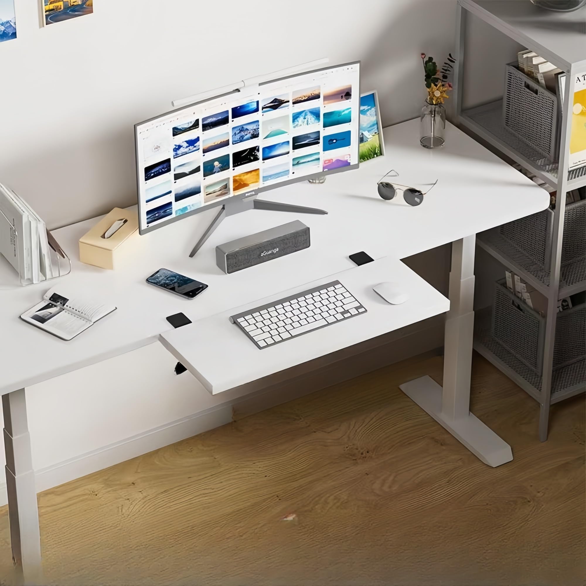 Aufsteckbare Schreibtisch-Erweiterungsablage – verstellbare Omic-Tastaturverlängerung für verbesserte Ergon-Produktivität und Komfort bei Arbeit, Studium und Gaming