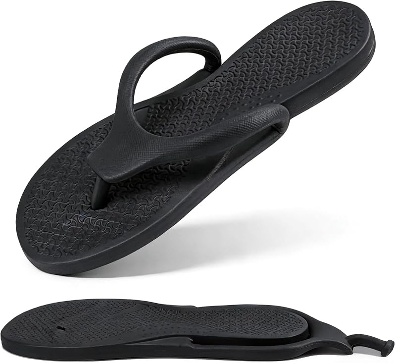 ZOORON Flip Flops for Women Men Lightweight Shower Shoes Foldable Travel Slippers Non-Slip Quick-Dry Bathroom Summer Beach Thong Sandals