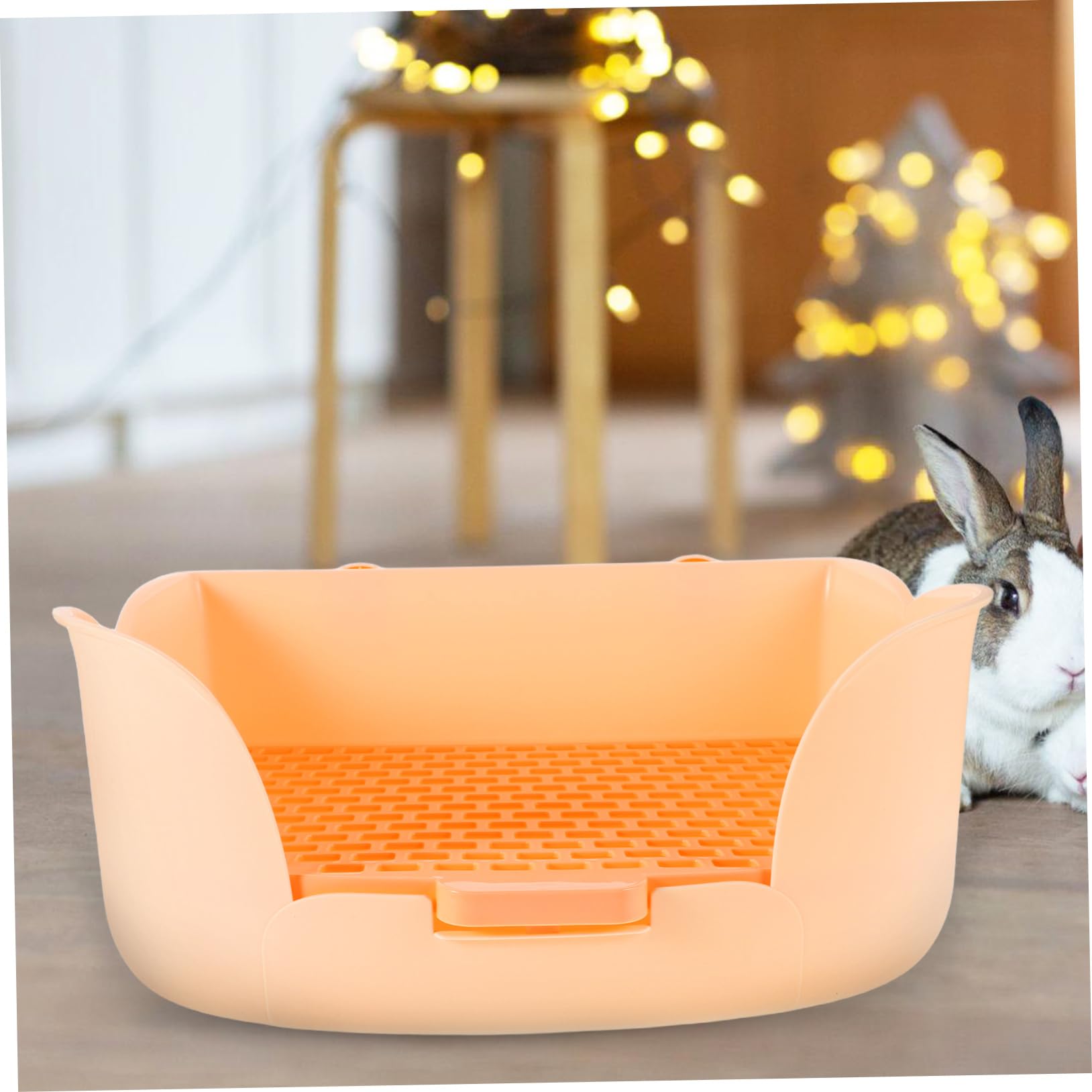SOIMISS WC di Coniglio per Animali Domestici lettiera per furetti cucciolata di Furetto lettiere per Animali WC di Animali Domestici mangiatoia per Fieno Coniglietto plastica Arancia