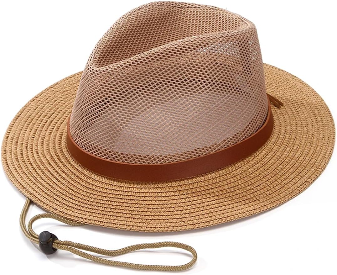Women's Casual Solid Color Straw Hat Flat Top Beach Hat Unisex Raffia Straw