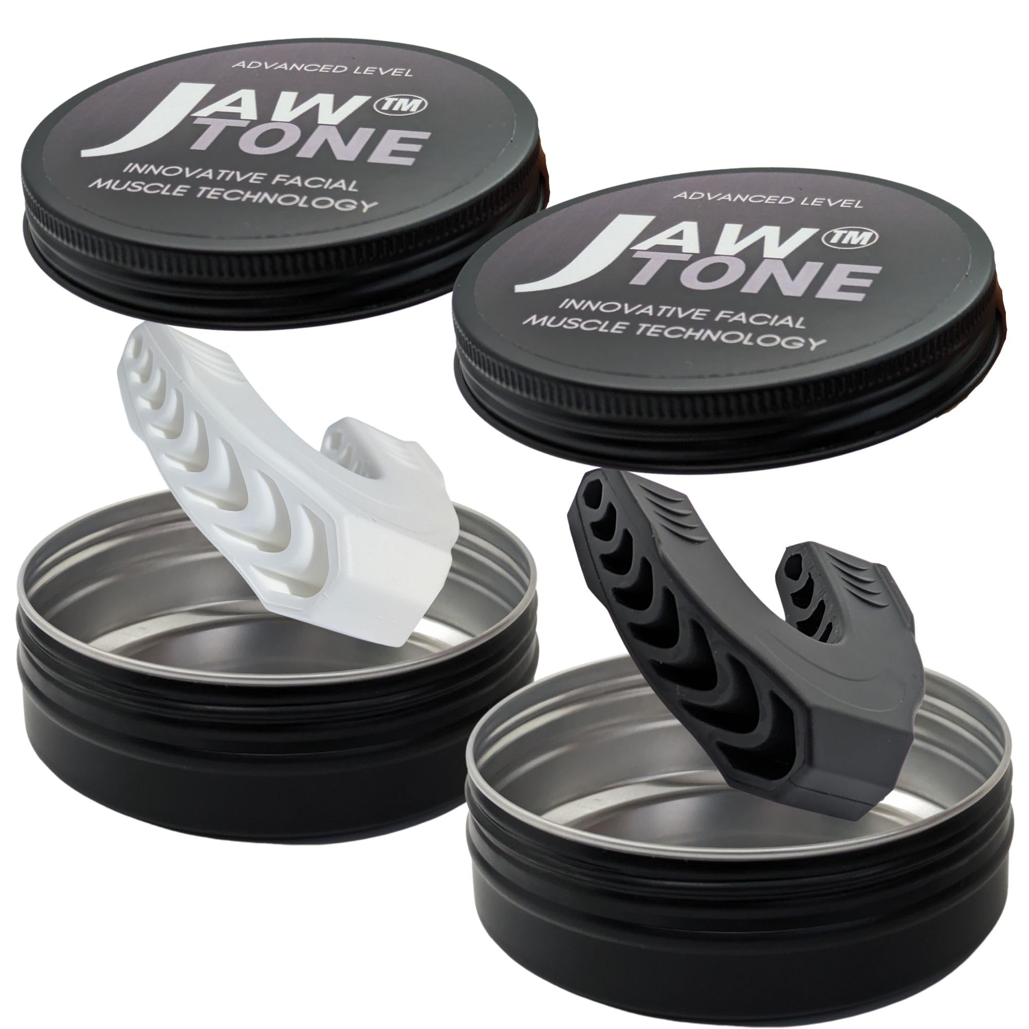 JAWTONEJaw Exerciser & Full Face exerciser 4 Men & Woman [40&60LB resistance jaw trainer kit] Jaw shaper and Jaw toner to use as a double chin remover, face shaper, double chin exerciser