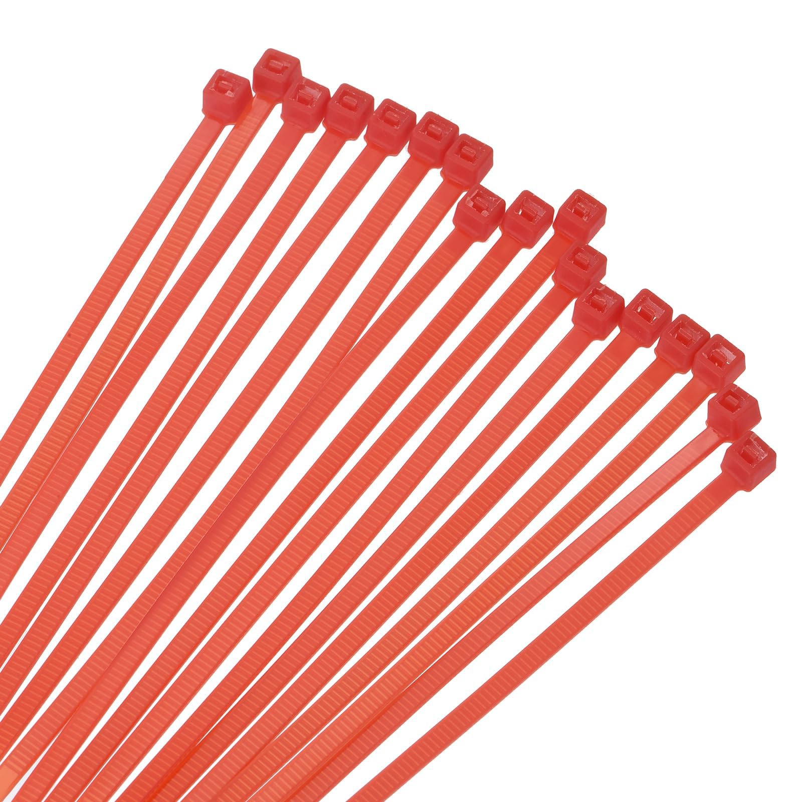 Unifizz 100PCS PCS Cable Zip Ties 300mm x 3.6mm Red – Self-Locking Nylon Wire Ties with Tensile Strength for Indoor and Outdoor — image 1