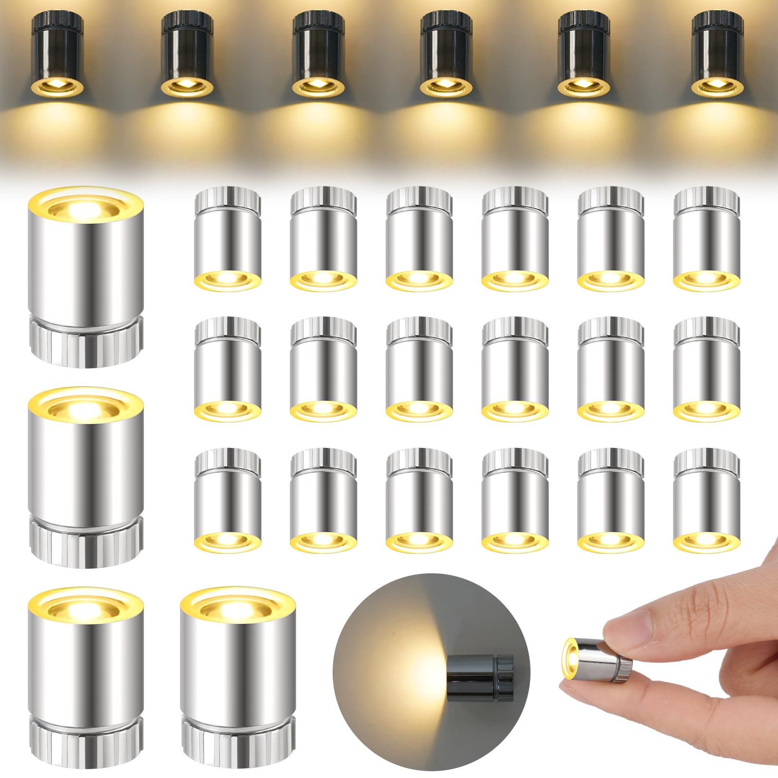 AUAUY 22pcs Mini LED Lights, Mini LED Battery Operated Small Lights for Crafts for Paper Lantern Doll House Decoration