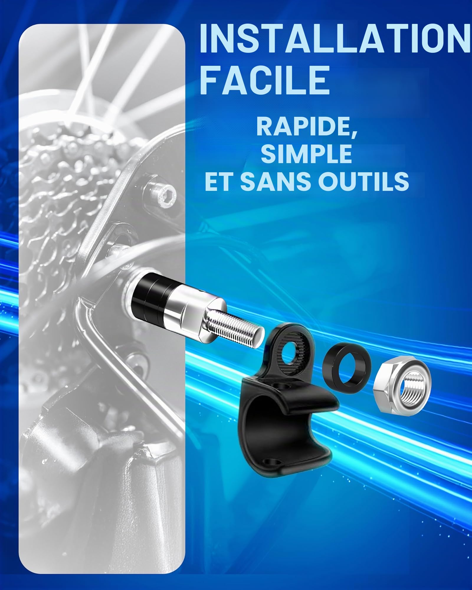 Axe enfichable pour remorque de vélo - Adaptateur M12 pour toutes les longueurs - Embrayage de remorque de vélo - Adaptateur d'axe de vélo (M12 x 1,75)