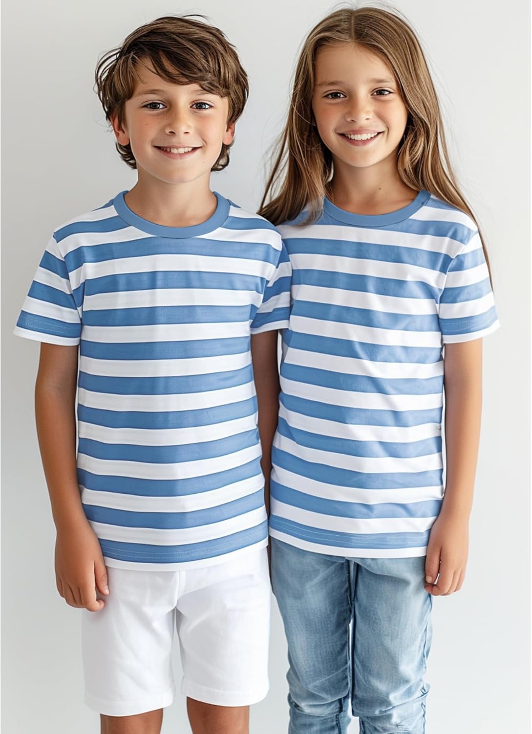 Boys Tshirt Striped, Short Sleeve Tee Shirts, Kids Crewneck T-Shirt Cotton Stripes Top - Image 2
