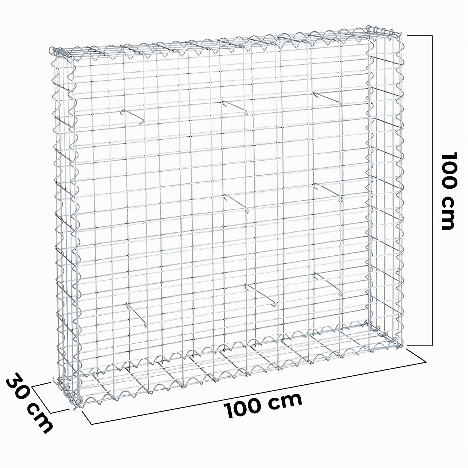 Gabionen - Drahtstärke 3.5 mm, mit Spiralverbindungen und Distanzhalter, verzinkter Stahl, Setwahl - Steinkörbe, Steinzaun, Steinkorb, Gabionenkörbe, Steingabionen, Drahtkorb Gabione, Zaun