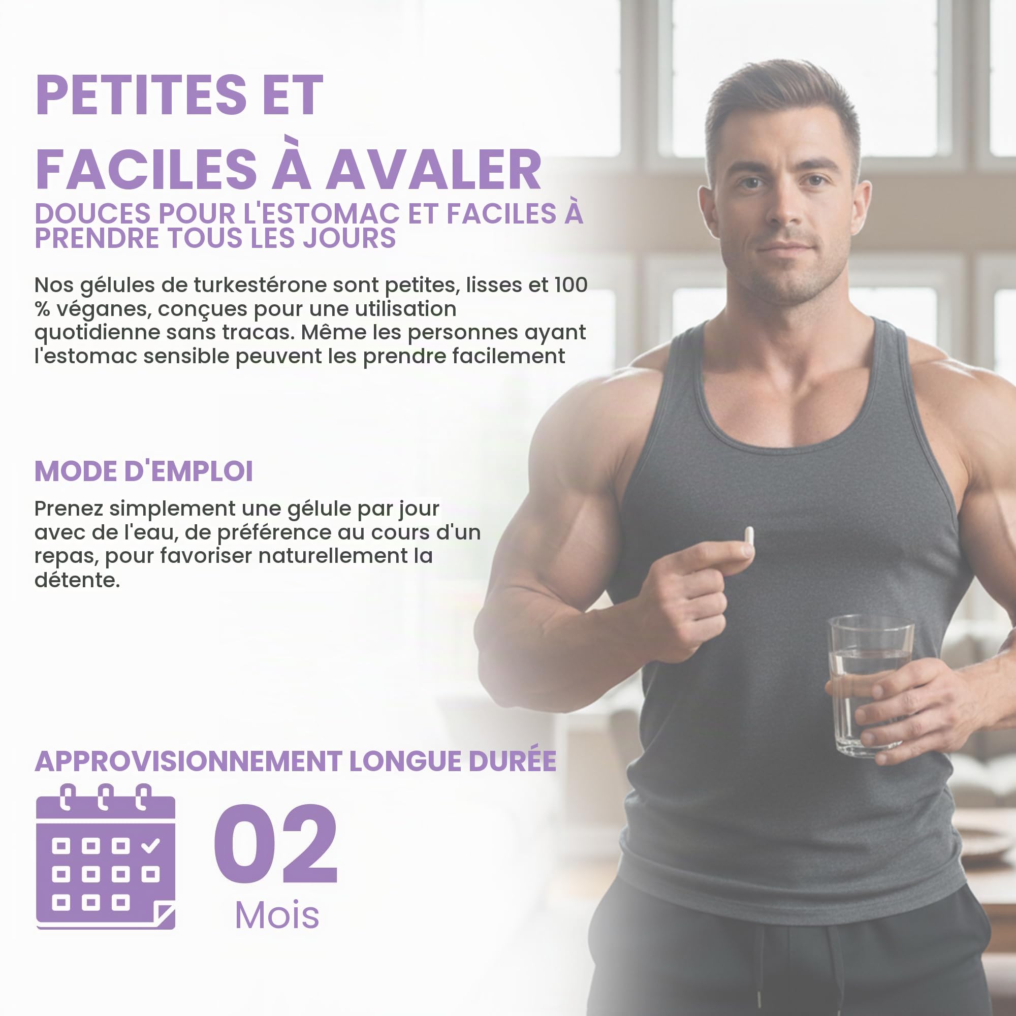 Turkesterone | 5,000mg Equivalent | 50mg Turkesterone per Capsule (10% Standardised) | 500mg 10:1 Ajuga Turkestanica Extract | 60 Vegan Capsules | GMP & Testé en Laboratoire Indépendant
