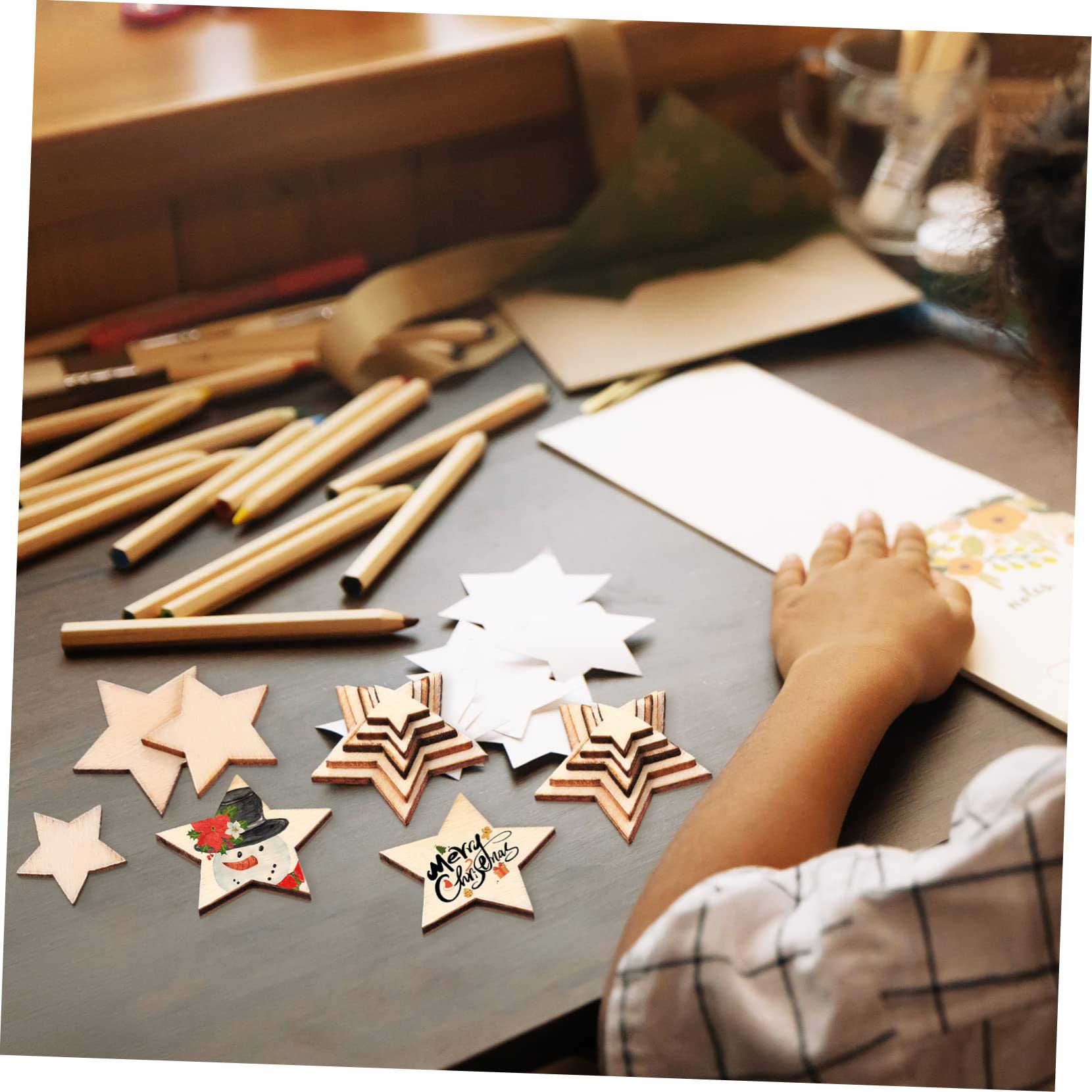 ARTIBETTER 3 Set Stelle Legno Non Rifinite Decorazioni in Legno Per Fai Da Te Per Natale E Decorazioni Per La Casa Per Creazioni E Regali Unici 500 Pezzi*3