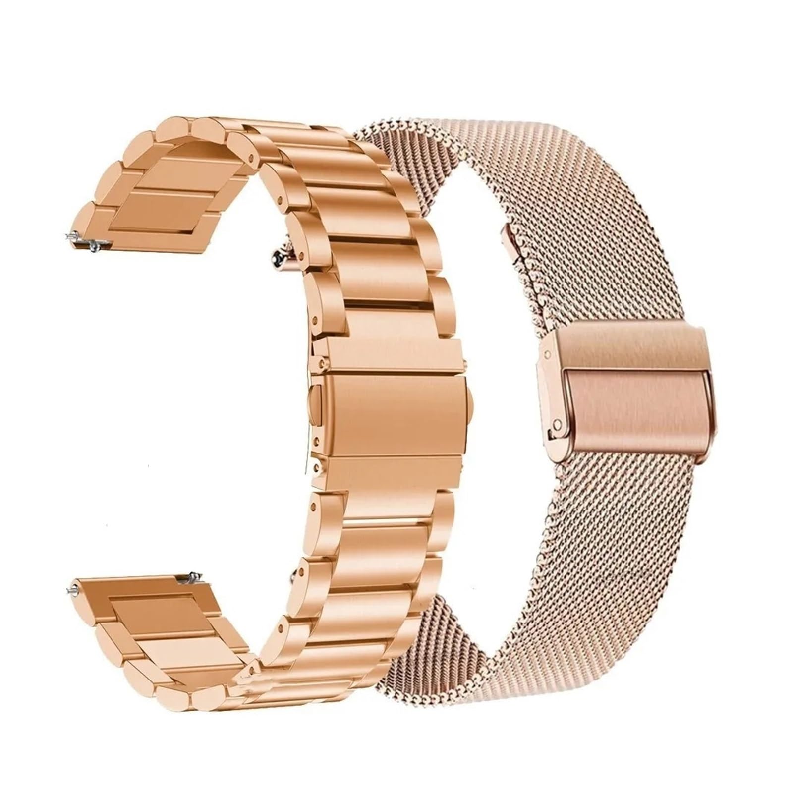 SiChouwz 18mm 20mm 22mm 24mm Szybkozłączka Milanese Solidny Pasek Do Zegarka Ze Stali Nierdzewnej Składana Klamra Do Zegarka(Rosegold 2pcs,24mm)