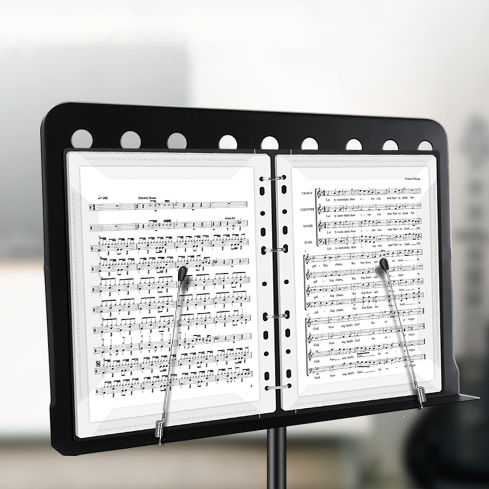 HJXGQJM Atril for Partitura Plegable Portátil Musica Metalico Soporte De Ajustables, La Orquesta De Soporte De Música Profesional Es Portátil Y Liviana,Negro