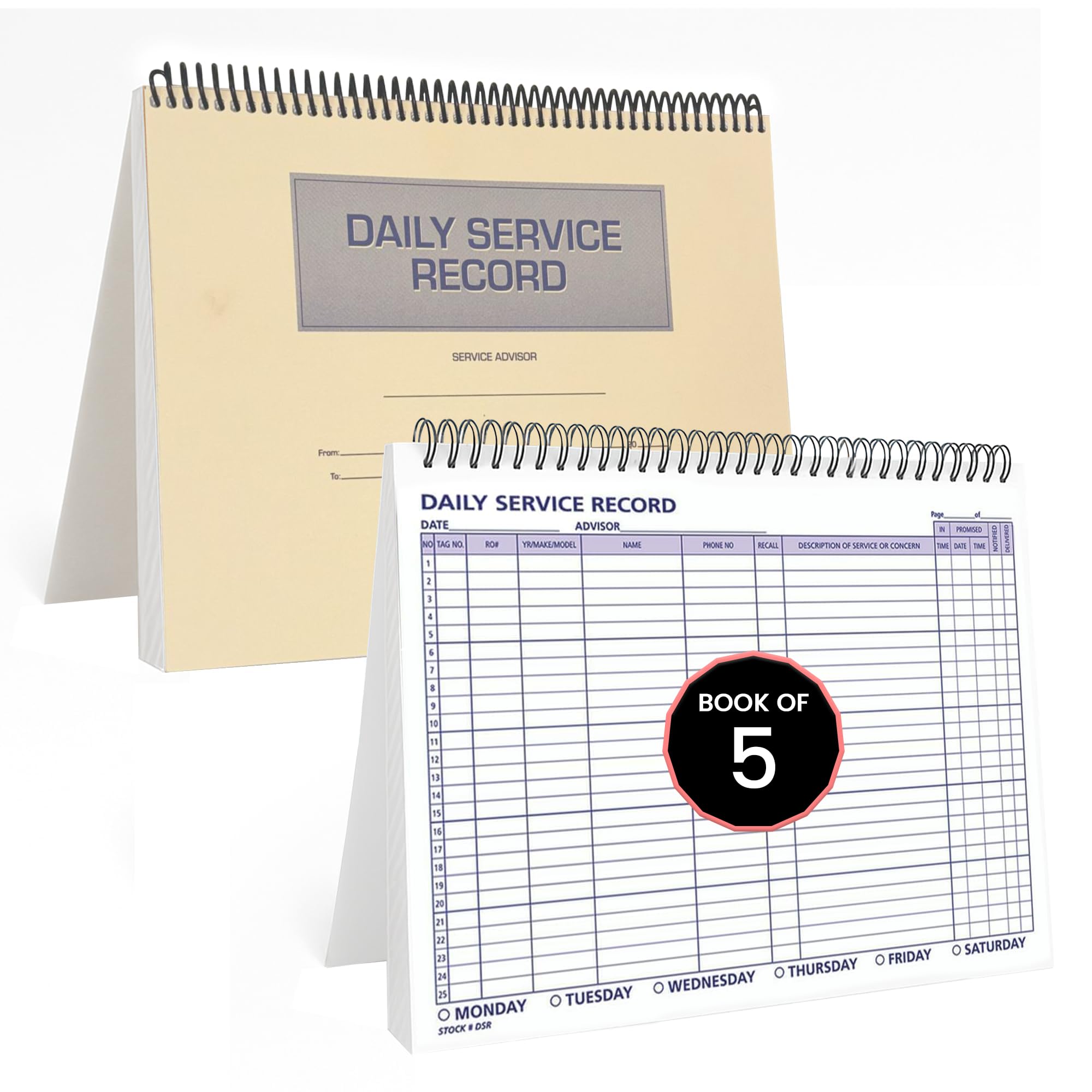 Daily Car Service Record Book – 21,6 x 27,9 cm Spiralbindung, Auto-Service-Protokoll, blaue Tinte, langlebiges 90#-Papier, Automobil-Service und Reparatur-Tracking, Händlerwerkstatt, 100 Seiten/Buch