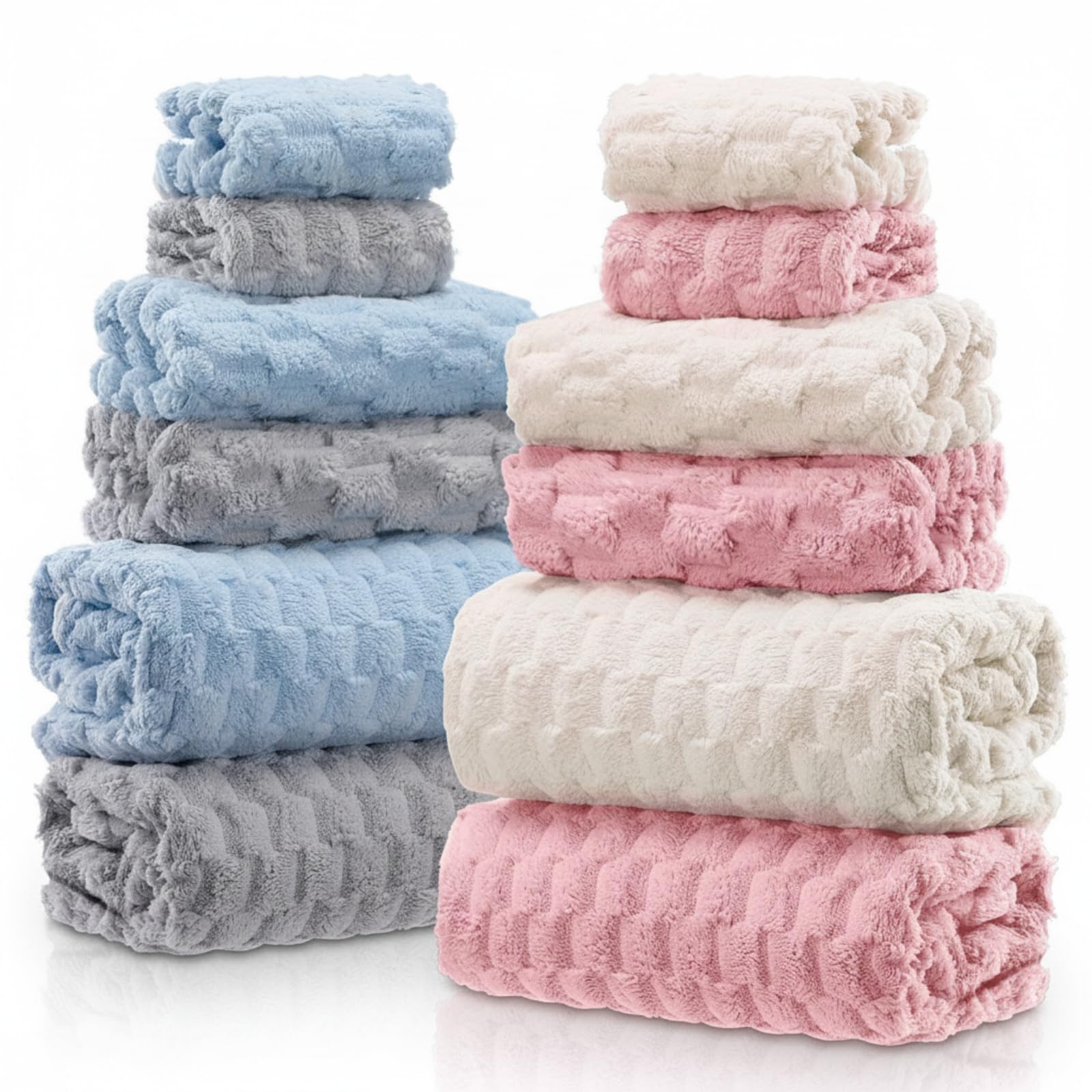Gilprop 12 Pcs Soft Bath Towels Set for Bathroom Quick Dry 4 Bath Sheets 4 Hand Towels 4