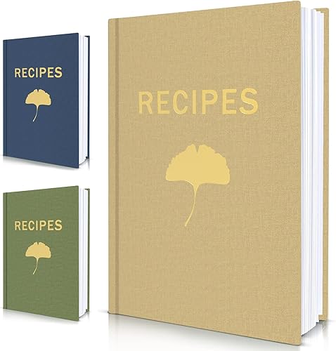 Libro de recetas en blanco de tapa dura, libro de recetas en blanco perfecto para escribir en tus propias recetas, cuaderno de recetas de 103