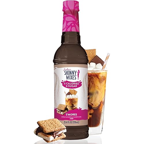 Jordan's Skinny Syrups Sugar Free Coffee Syrup, Smore's Flavor Drink Mix, Zero Calorie Flavoring for Lattes, Protein Shake, Food & More, Gluten Free, Keto Friendly, 25.4 Fl Oz, (Pack of 1)