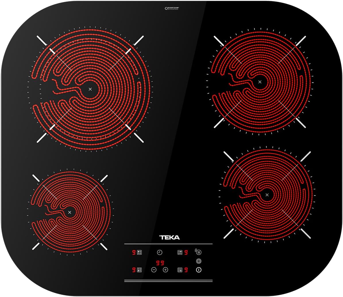 TEKA TCC 64310 TTC BK Vitroceramic Hob with heating elements glowing red