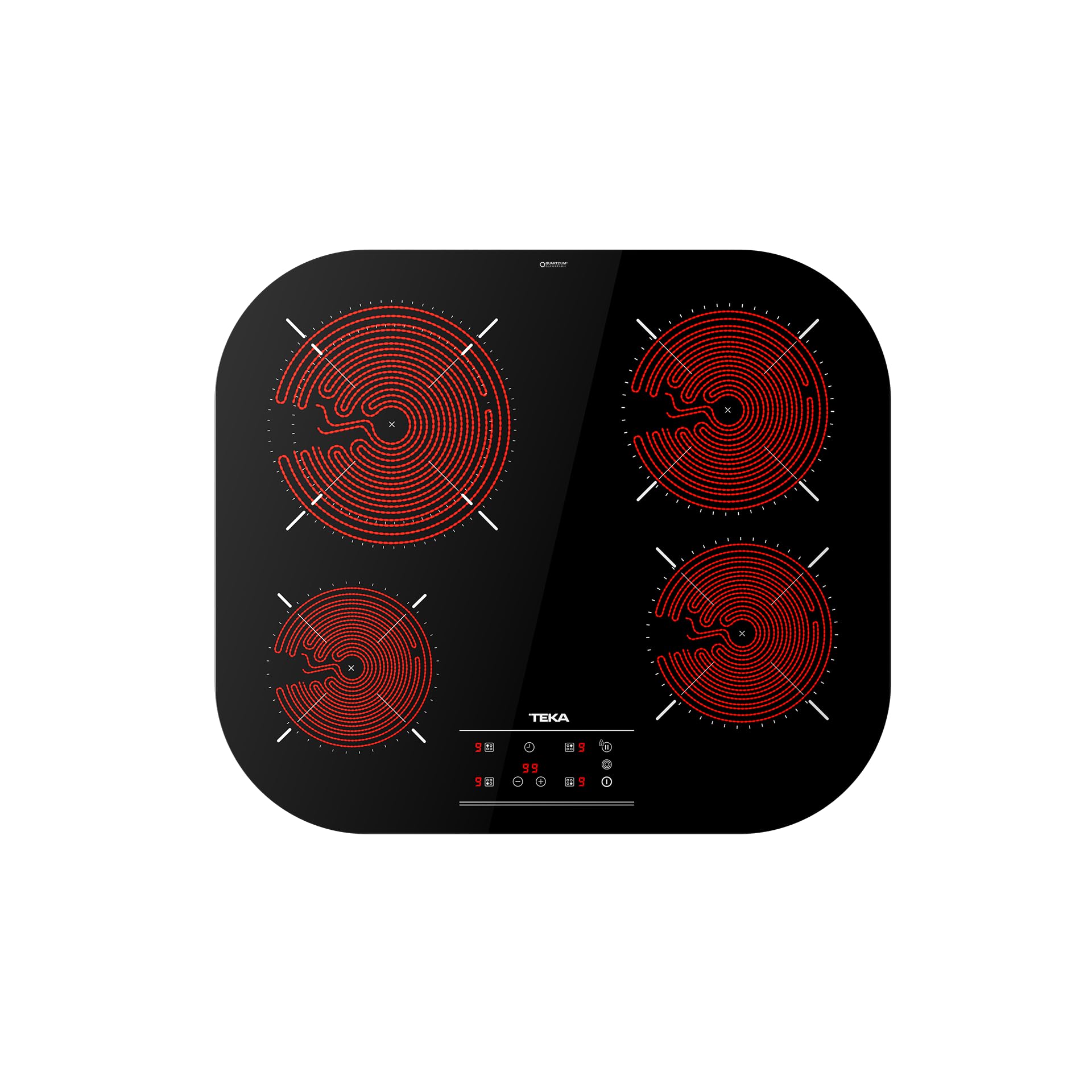 TEKA Placa Vitrocerámica 60 cm, 4 Zonas de Cocción, Touch Control, Función Power Plus, Stop & Go, Bloqueo de Seguridad, Modelo TCC 64310 TTC BK