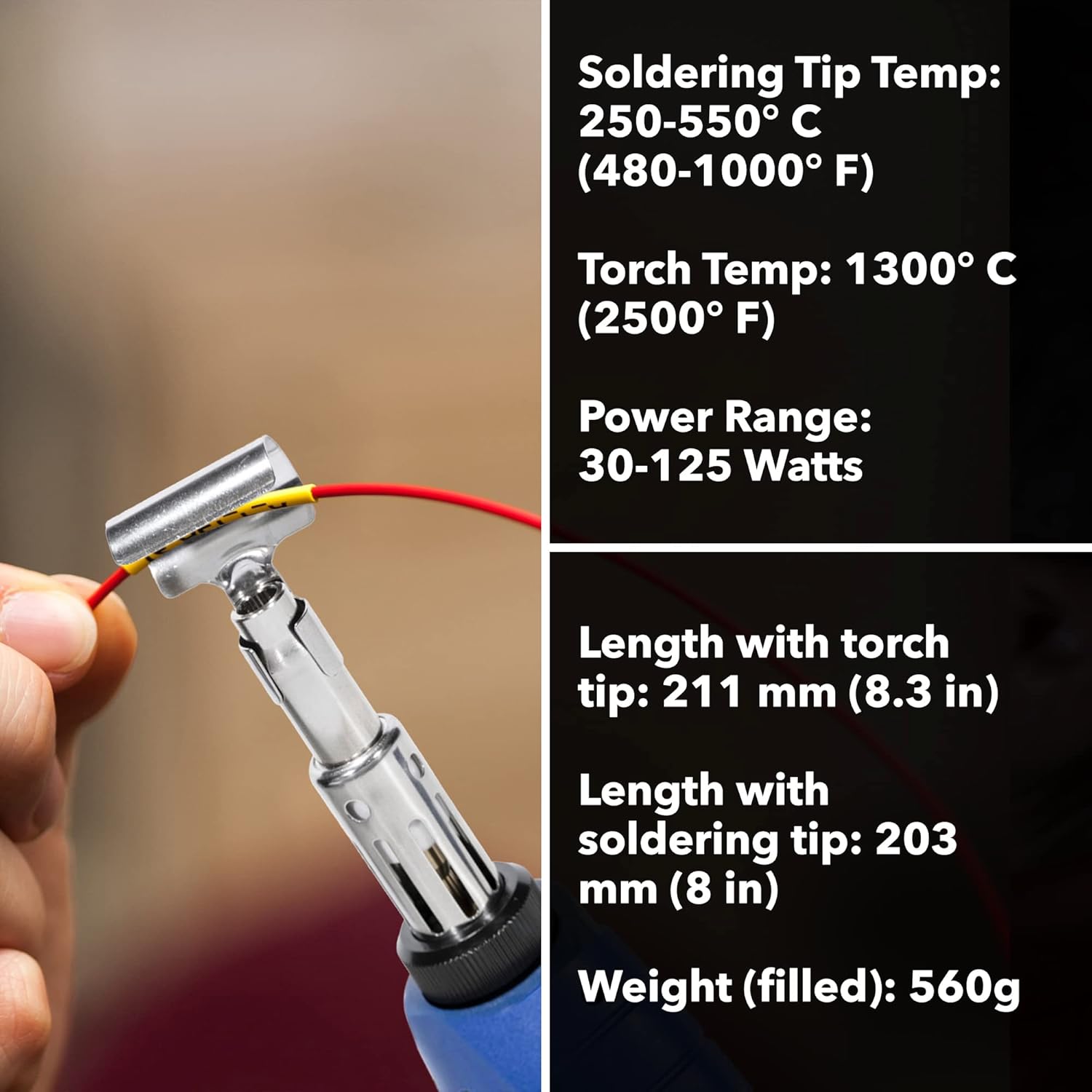 Solder-It SolderPro 180 Soldering Iron Kit (PRO-180K) | Multi-Function Butane Heat Tool with Tips and Case | Cordless and Portable Soldering Gun | Home Improvement Tools and Soldering Kit Essential