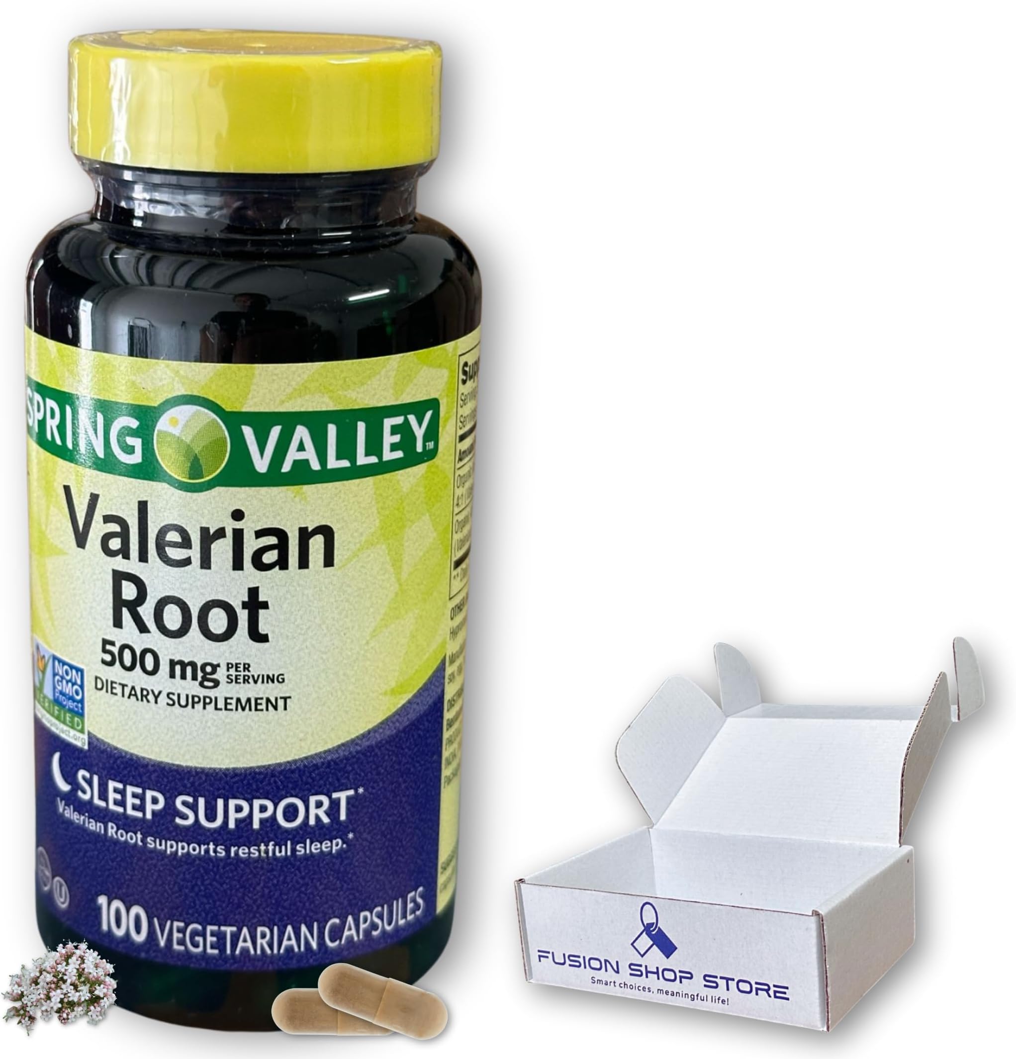Valerian Root 500mg- Vegan Capsules 100 Ct (Pack of 1), Boxed By Fusion Shop Store