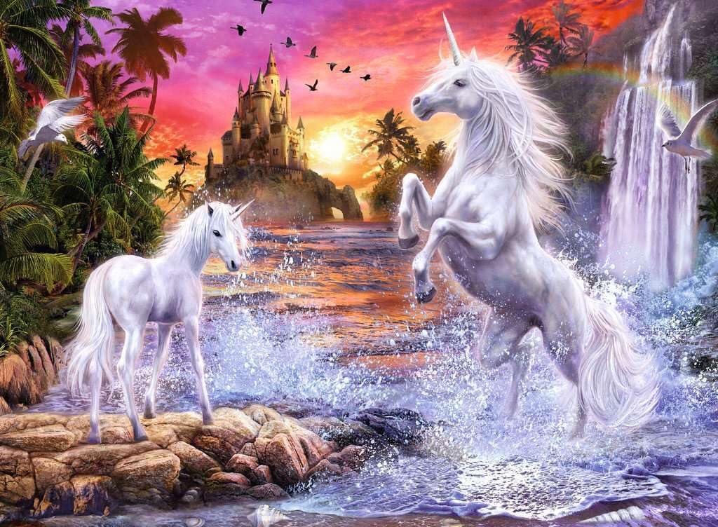 Ravensburger Puzzle 12000471 Unicorns on The River 500 Pieces Puzzle for Adults and Children from 10 Years, Glow in The Dark Puzzle with Unicorns