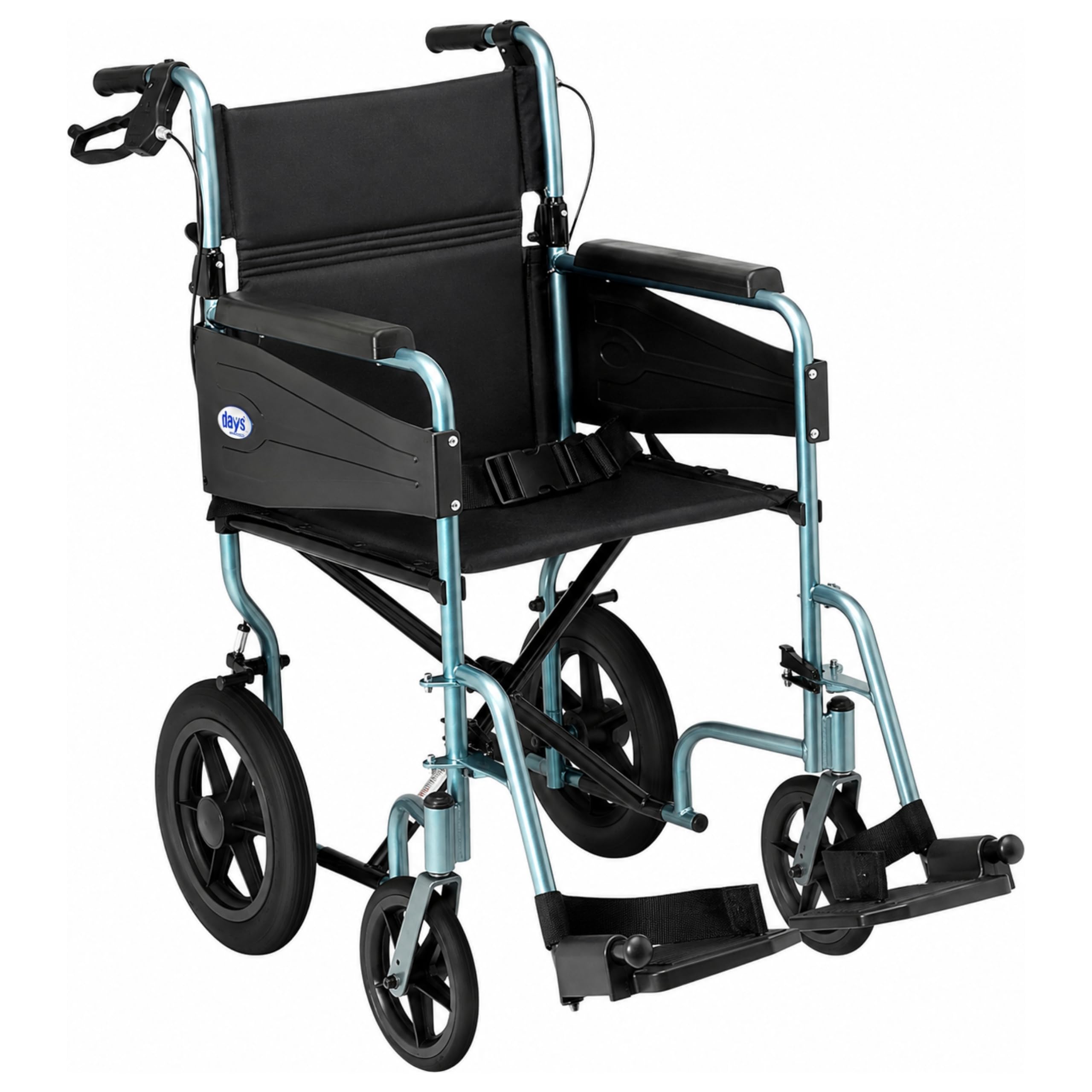 Days Compact Lightweight Wheelchair for Adults, Folding Wheelchair - Blue
