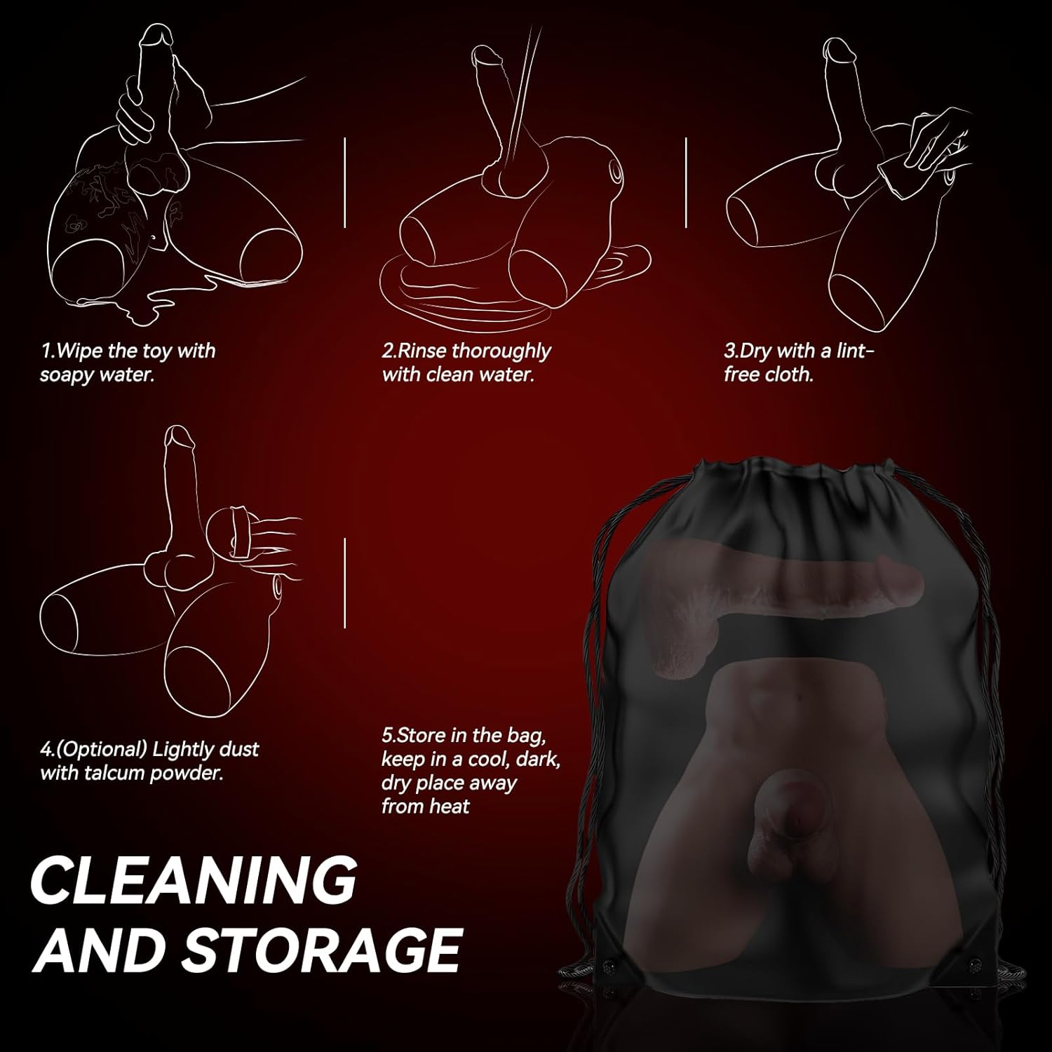 14LB Thrusting & Vibrating Male Torso Sex Doll with Removable Realistic Dildo, Hands-Free Riding Design 3D Tight Anal Channel & Built-in Skeleton Adult Sex Toy for Women & Men