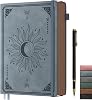Smarpau B5 Journal Notebook, Vintage Style Hardcover Journal with Pen, Lined Journals within 366 pages 100gsm Paper, Notebook for Writing for Women Men Office School Diary, 19 x 25cm - Misty Blue