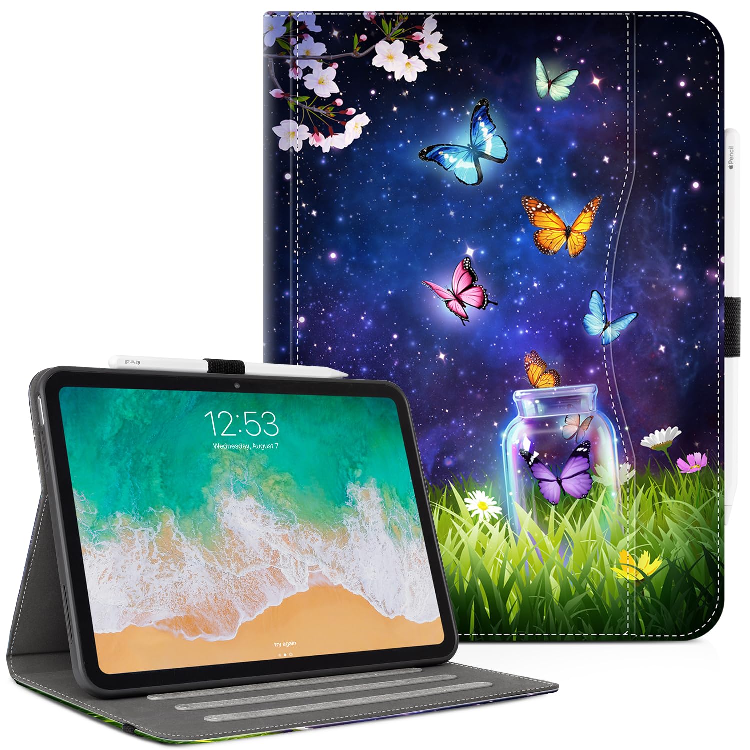 Vimorco Case for iPad (A16) 11th Generation 2025, for iPad 11th/10th Generation Case, Faux Leather Protective Adjustable Cover, Auto Sleep/Wake, Card