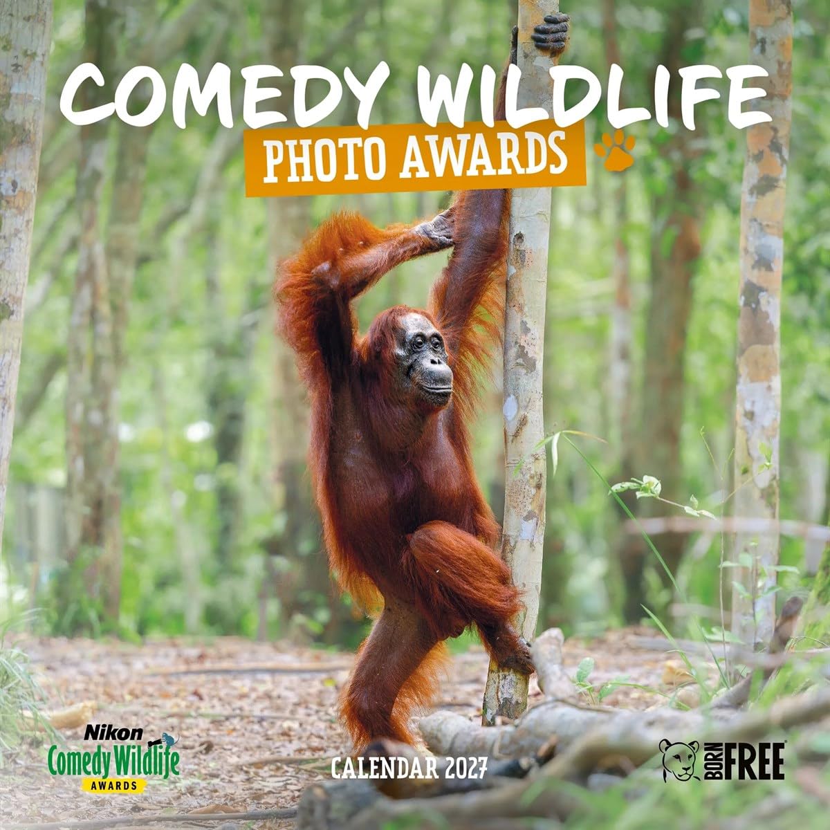 Carousel Worldwide Comedy Wildlife Photography Awards 2027 kwadratowy kalendarz ścienny, kalendarz na 12 miesięcy, zabawne, nagradzane obrazy dzikiej przyrody