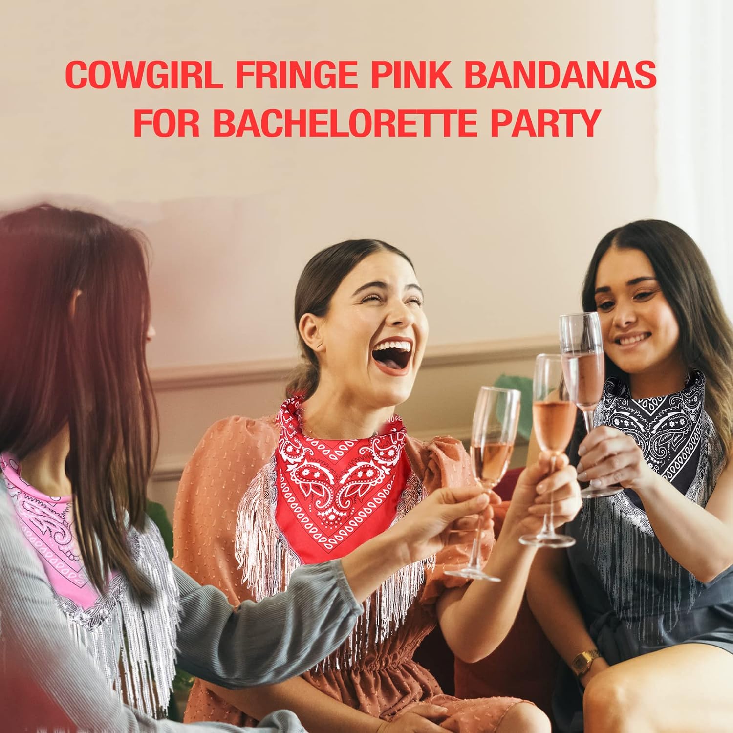 Fringe Rhinestone Bandana with Heart Sunglasses, Disco Cowgirl Bachelorette - Image 6