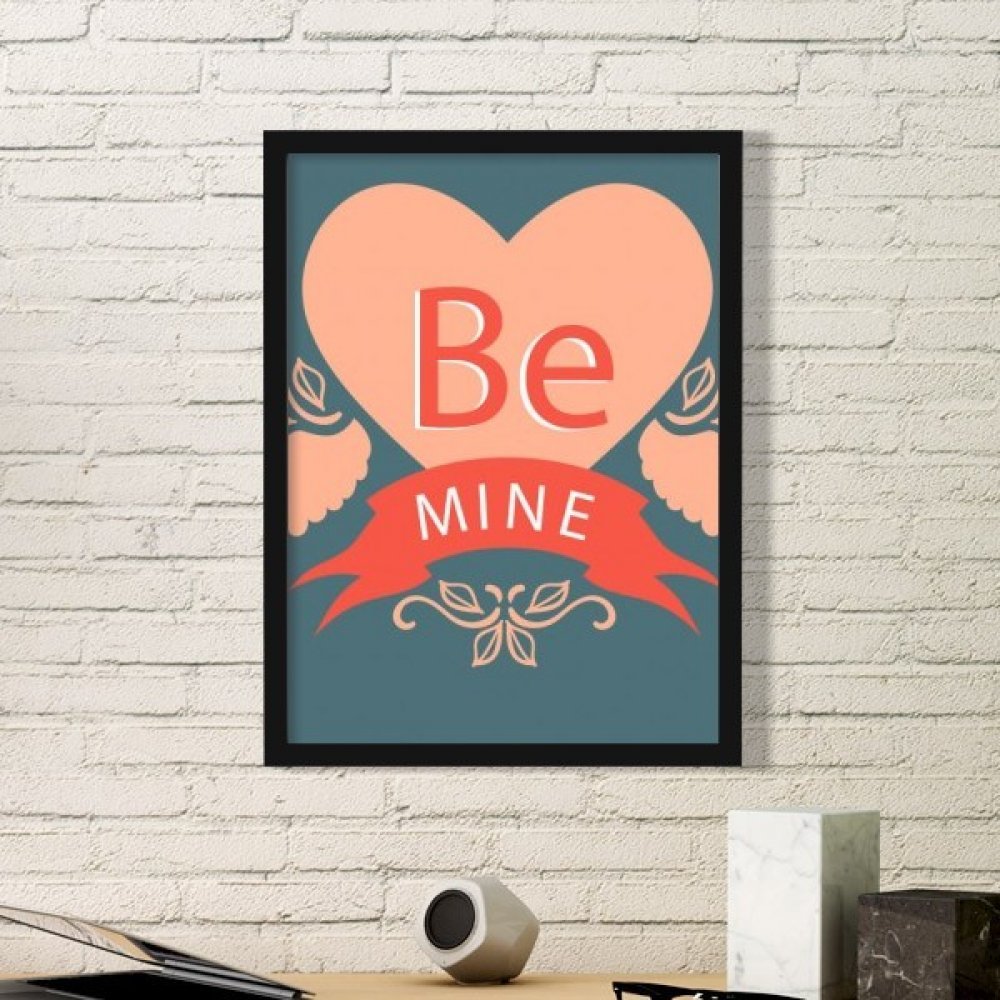 Cadre photo Saint Valentin rose rouge avec ailes de coeur pour une deco romantique unique