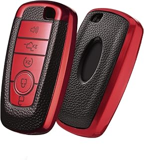 ELOHEI for Ford Key Fob Cover Case, Soft TPU Key Fob Case Protector Holder for 2017 2018 2019 Ford Fusion F150 F250 F350 F450 F550 Edge Explorer Escape Mustang Remote Keyless Entry