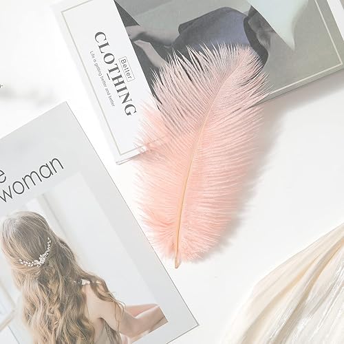 Miniatura 2 de AWAYTR Plumas de avestruz naturales de 14-16 pulgadas (13.8-15.7 in) para centros de mesa de boda, decoración del hogar, arreglos florales,