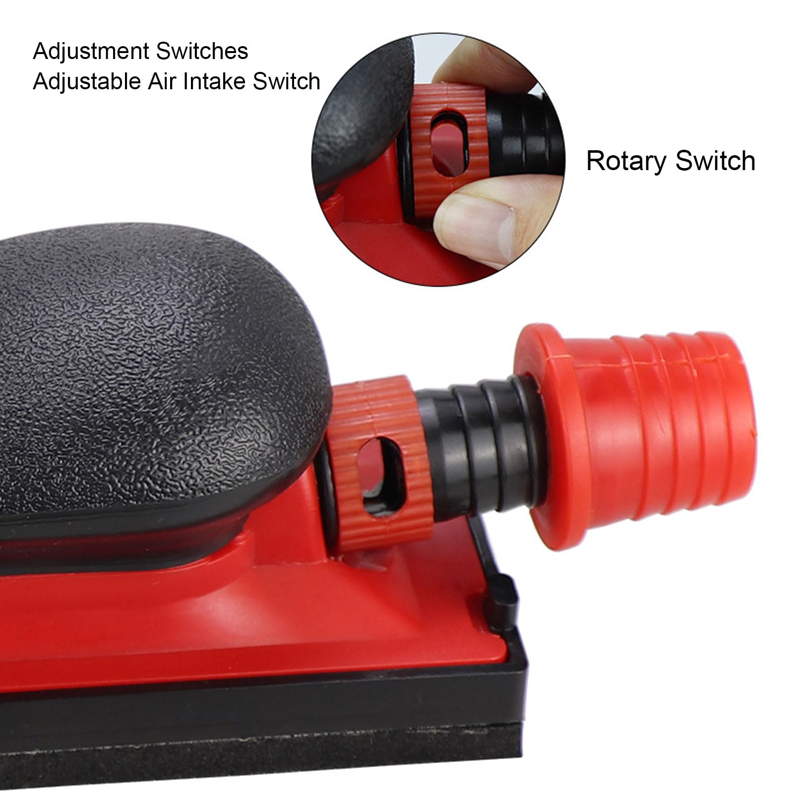Blocco Levigatura Manuale con Aspirazione Polvere Regolabile per Lavorazione Legno e Lucidatura Pareti 192x56mm ABS