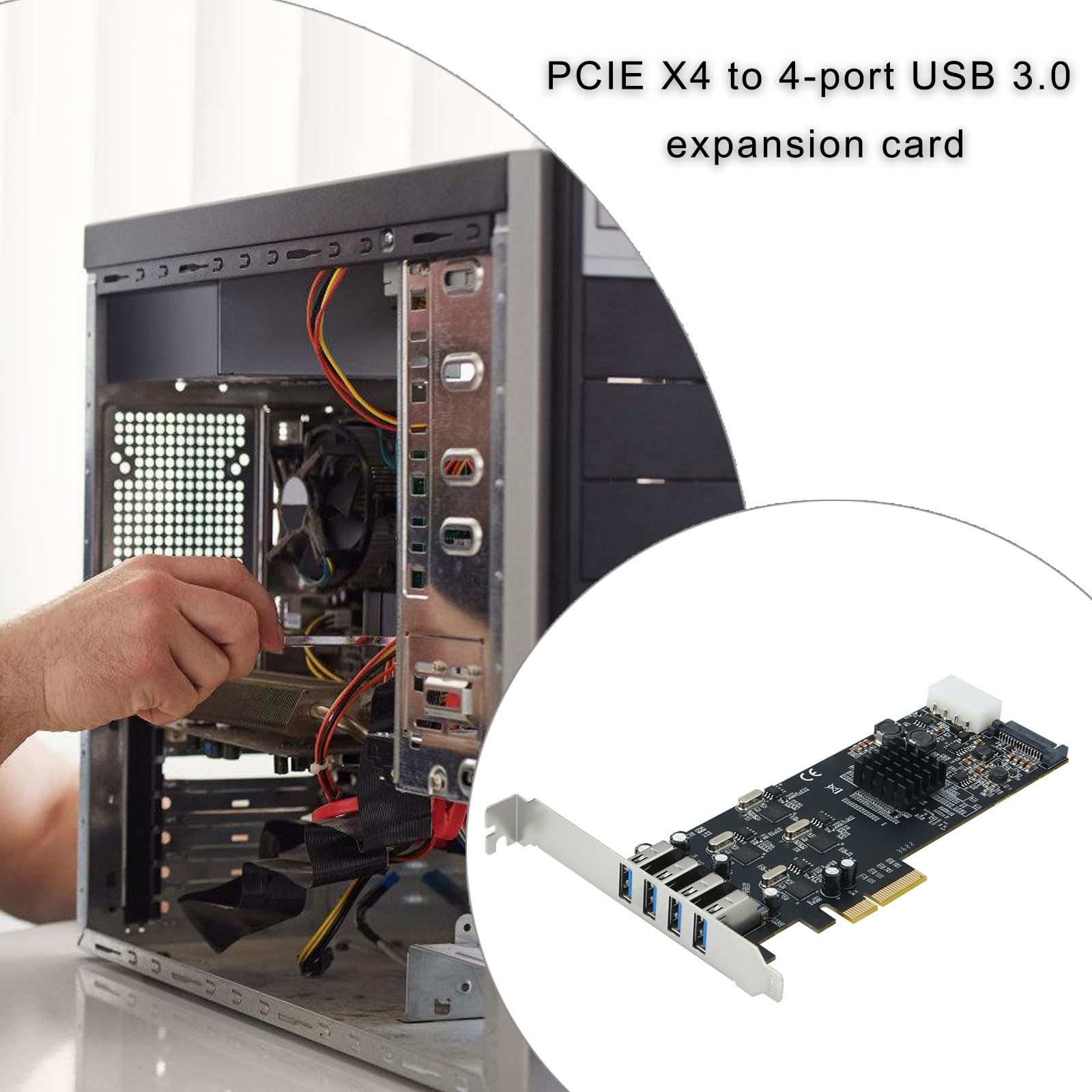 Scheda di espansione PCIE PCIE a 4 porte USB3.0 Scheda PCIE USB3.0 Adattatore USB 3.0 Adattatore USB 5Gbps Extensor Adaters