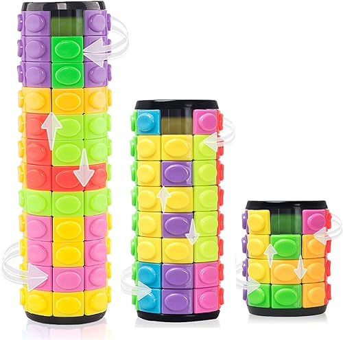 R.Y.TOYS Juguete para ansiedad, rompecabezas de cubo mágico, rompecabezas de cerebro para adultos, juego de mano inquieto de lógica giratoria y