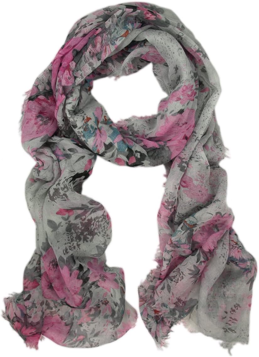 TrendsBlue Premium Soft Viscose Flower Print Scarf