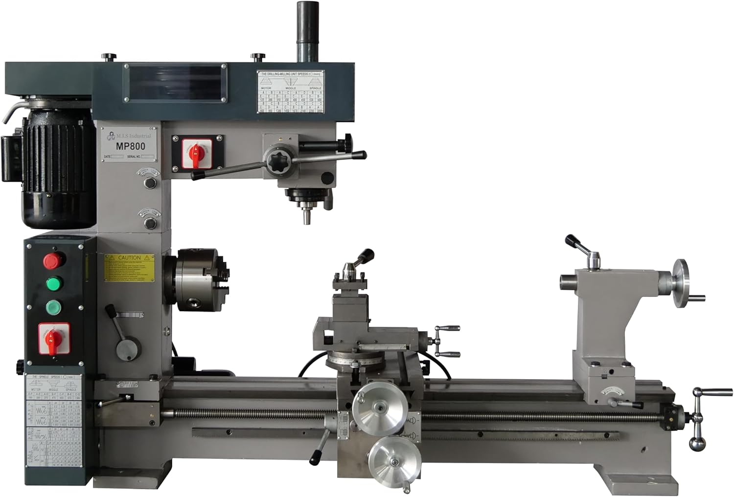 M.I.S. Industrial MP800 Lathe Mill 3 in 1 Combo Machine 1 HP 16" x 31"