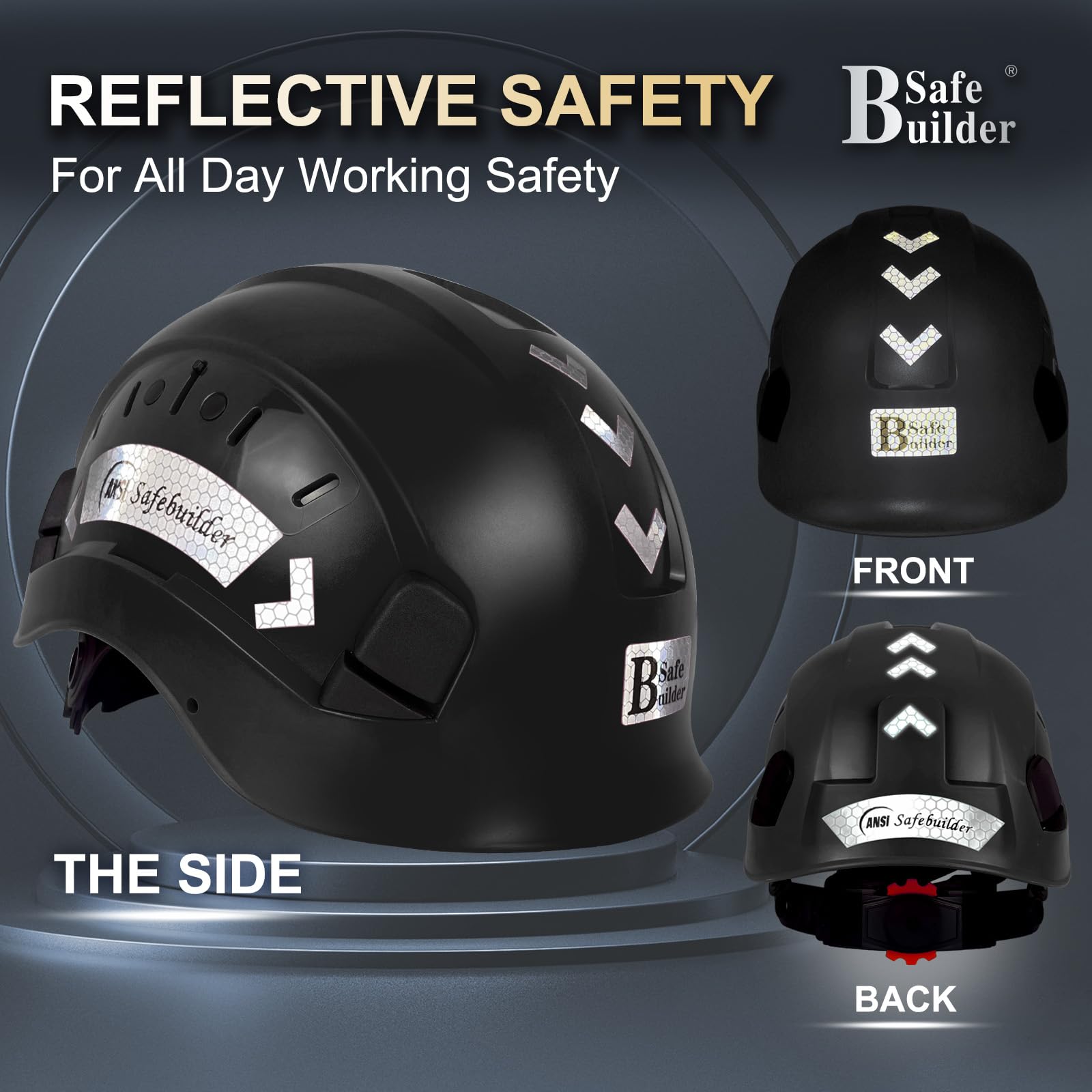 Casco di sicurezza per edilizia, casco rigido in ABS, sistema di ventilazione regolabile, protezione per la testa da lavoro industriale, per uomo, certificato ANSI/ISEA Z89.1