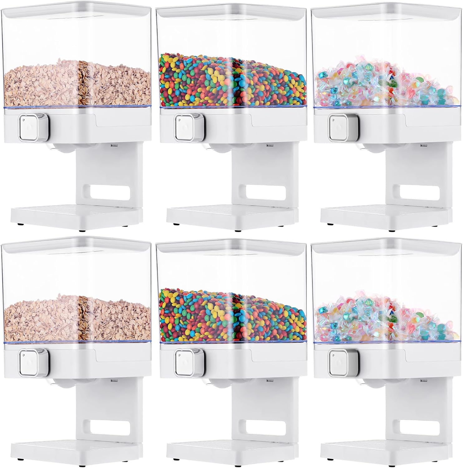 Uiifan 6 Pack Candy Dispenser Countertop Dry Food Dispenser