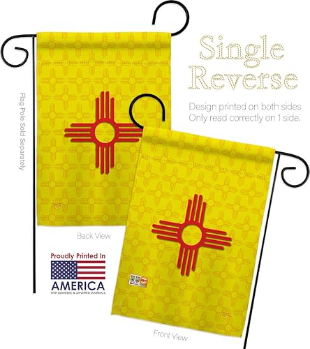 Miniatura 3 de Banderas de jardín de Estados Nuevo México, paquete de 2 unidades regionales de Estados Unidos, territorios americanos, República País, área