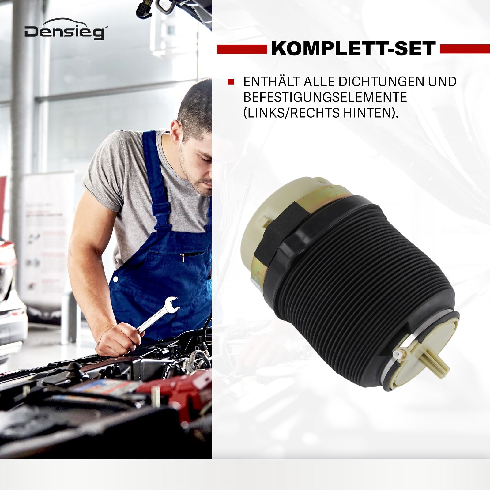 Luftfederung hinten für Audi A6 C6 4F Allroad Quattro (2004–2011) – Federbalg Air Suspension Ersatz 4F0616001 / 4F0616001J – Hinterachse Luftfeder