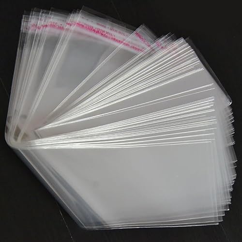 Miniatura 8 de Doutop 100 bolsas de celofán transparentes autoadhesivas de 3 x 11 pulgadas de largo, bolsas de polietileno resellables de 1 mil para utensilios,